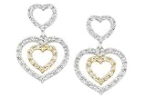 14K 2T Gold 0.33ct Heart Diamond Earring
