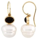 14K Yellow or White Gold Paspaley South Sea Cultured Pearl and Onyx Earrings - Various Sizes