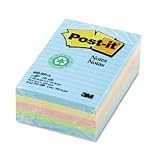 3M 660-RP-A 3M Recycled Post-it Notes, 4 x 6, Four Pastel Colors, Five 100-Sheet Pads/Pack