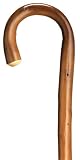 Walking Cane - Men's crook handle, x-heavy genuine 1  natural chestnut wood, , 36  long w/rubber tip