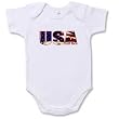 USA Flag Imprint Baby Onesie