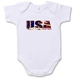 USA Flag Imprint Baby Onesie