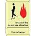 Glow Sign Vinyl - In Case Of Fire Do Not Use Elevator