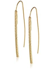 Sterling Silver or Goldtone Finish Silver Small Diamond Cut Dagger Euro Wire Earrings