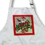 IMAGE OF Vintage Santa on December 25th - Medium Length Apron With Pouch Pockets 22w X 24l