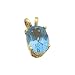 14K Yellow Gold Stylish Swiss Blue Topaz Solitaire Pendant