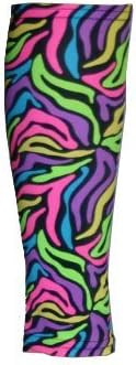 Men's Printed Runners Leg Sleeves - Neon Zig Zag |Small