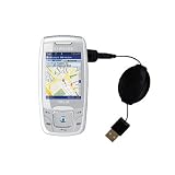 Retractable USB Cable for the Helio Drift with Power Hot Sync and Charge capabilities - Gomadic Brand w/ TipExchange Technology