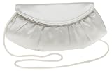 La Regale Gathered Satin Half Moon Clutch
