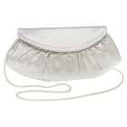 La Regale Gathered Satin Half Moon Clutch