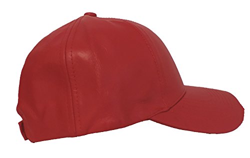 Leather Baseball Hat Red