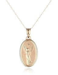 Klassics 10k Yellow Gold Guardian Angel with Prayer Pendant Necklace