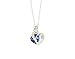 KATGI Fashion Austrian Crystals Heart Shape Pendant Necklace (Dark Blue)