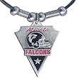 Atlanta Falcons Leather Necklace w/Beads & Pewter Pendant - NFL Football Fan Shop Sports Team Merchandise