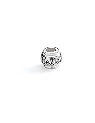 Believe Expression Charm in Silver for 3mm Charm Bracelets