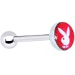 Licensed Red White Playboy Barbell Tongue Ring