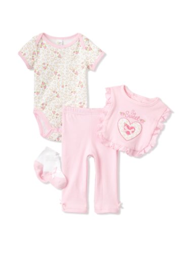 Babygear Baby-girls Infant 4 Pack Everyday Leopard Set