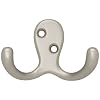 Liberty Hardware B46114Q-SN-C5 Double Prong Robe Hook, Matte Nickel