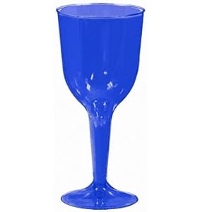 blue disposable wine glasses