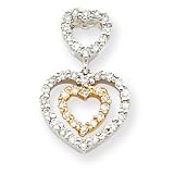 14k Two tone Diamond Double Heart Pendant 31ydckFBR5L. SL160 14k Two tone Diamond Double Heart Pendant
