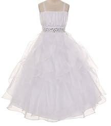 Girls Sleeveless Prom Dress  With a Sash 