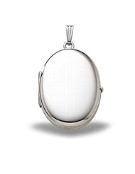 Sterling Silver Oval Four Photo Locket 3/4 inch x 1 1/4 inch Sterling Silver