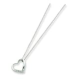 Sterling Silver Heart with Diamond Necklace with 18 inch Sterling Silver chain