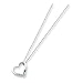 Sterling Silver Heart with Diamond Necklace with 18 inch Sterling Silver chain
