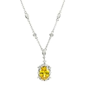 Gayla's Citrine CZ Estate Oval Necklace