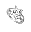 Sterling Silver Rhodium Ring with Clear CZ - Size: 6-9