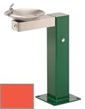 Haws 3377FR Tangerine Freeze-resistant, barrier-free, pedestal drinking fountain with a satin finis