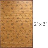 Chinese Roses Bamboo Rug 2  x 3 