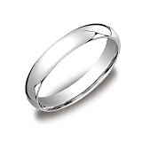 Women's14kWhiteGold4mmComfortFitWeddingBandRing,Size6.5