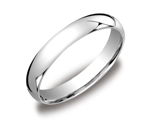 White Gold wedding band 4mm Men's Plain  Comfort  Fit k Size size 14k numbers gold Band, white Wedding