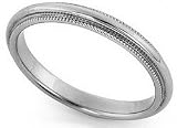 Platinum Milgrain Comfort-Fit Wedding Band, 2.5mm Wide