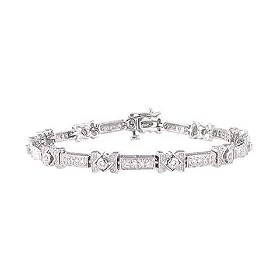 Diamond Link Bracelet : 14K White Gold - 1.50 CT Diamonds