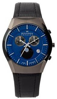 Skagen Denmark Mens Watch Moonphase Chronograph #901XLMLN Skagen Denmark Mens Watch Moonphase Chronograph #901XLMLN