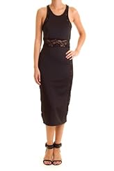 Sophisticated Cocktail Lace Nylon/Polyester/Rayon/Spandex Bodycon Dress/Midi Dress 