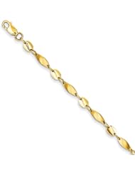 14k Yellow Gold 7in Fancy Bracelet. Metal Wt- 3.18g