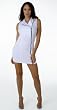 Casual Short Trendy Dressy Party Sleeveless Mini Dress with Contrasting Zipper Effect from Hot Fash Dresses - GO-GO White