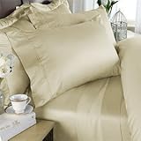 IMAGE OF 1500 Thread Count Egyptian Cotton FIVE (5) Piece Sheet Set, DEEP POCKET, 1500TC, Queen, Solid Ivory. Set INCLUDES MATCHING BED SKIRT