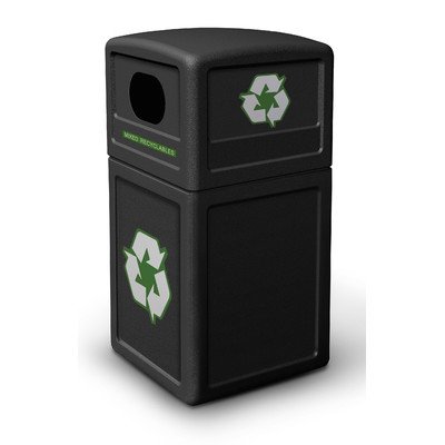 Commercial Zone Recycler 38 Gallon Black Recycling Bin