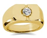 0.35 CTW Men's Diamond Ring in 18K Yellow Gold
