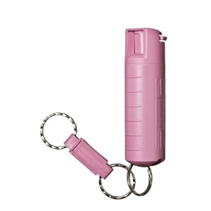 SABRE Compact Pepper Spray with Quick Release Key Ring (Pink)