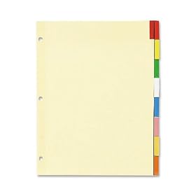 Wilson Jones Insertable Binder Tab Dividers, 8 Tab Multicolor (W54311A)