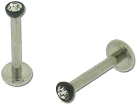 Stainless Steel Labret Monroe Lip Tragus Cartilage Piercing Ring with Micro Top