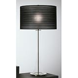 Robert Abbey 3350B Kate Large Table Lamp in Clear Glass with Black Pleated Organza Shade