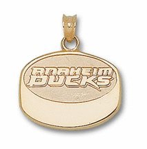 Anaheim Ducks New Puck Pendant - Gold Plated Jewelry