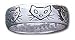 Solid Sterling Silver Cat Heads Band Ring