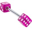Purple DICE Barbell Tongue Ring